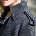 CHANEL Paris-Moscow Cape-coat  in grey wool 