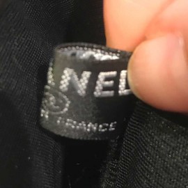 Gants noirs CHANEL TU voile et agneau 