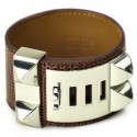 Bracelet HERMES collier de chien cuir lezard nilocus lisse étrusque