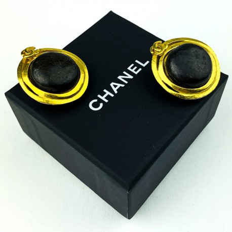 Clips vintage CHANEL rondes...