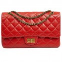 2.55 CHANEL cuir d'agneau rouge