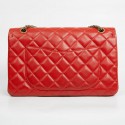 2.55 CHANEL cuir d'agneau rouge