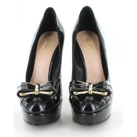 Escarpins SEBASTIAN en cuir noir verni T 38