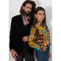 Veste toile GIANNI VERSACE motif drapeaux