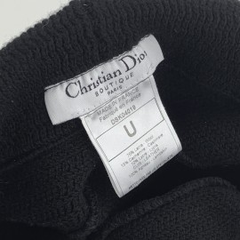 Casquette CHRISTIAN DIOR. cachemire et cuir noir