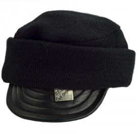 Casquette CHRISTIAN DIOR. cachemire et cuir noir