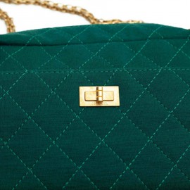 Sac caméra CHANEL jersey vert