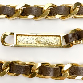 CHANEL ceinture cuir marron et chaîne vintage