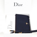 Pochette DIOR cuir grainé bleu