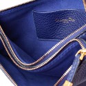 Pochette DIOR cuir grainé bleu