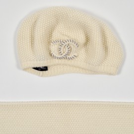 Set écharpe beret CHANEL écru