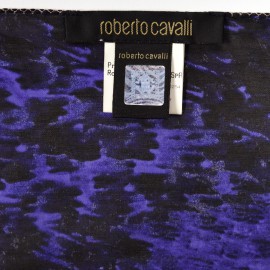 Foulard Roberto Cavalli en soie violet et noir