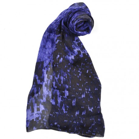 Foulard Roberto Cavalli en soie violet et noir