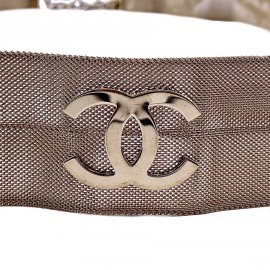 Ceinture CHANEL tissu métallique doré