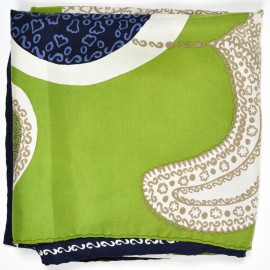 Foulard Dior soie Vert et bleu 