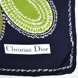 Foulard Dior soie Vert et bleu 