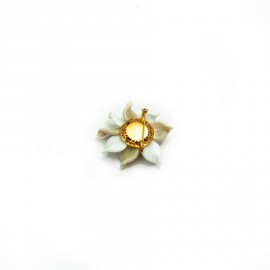 Broche fleur MARGUERITE DE VALOIS beige