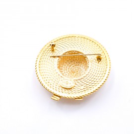 Broche chapeau CHANEL dorée vintage