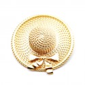 Broche chapeau CHANEL dorée vintage