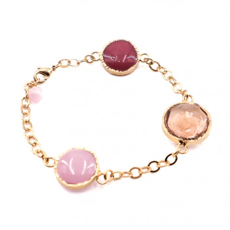 MARGUERITE DE VALOIS bracelet cabochons en pâte de verre