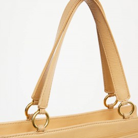 Sac cabas CHANEL cuir d'agneau beige vintage