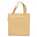 Sac cabas CHANEL cuir d'agneau beige vintage