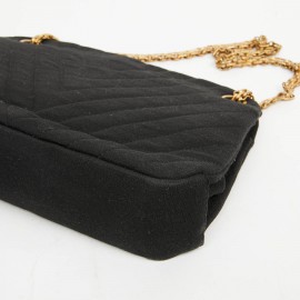 CHANEL sac vintage jersey noir