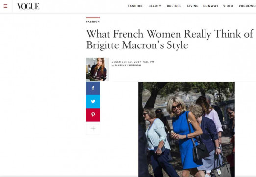 VOGUE USA : What French Women Really Think of Brigitte Macron’s Style